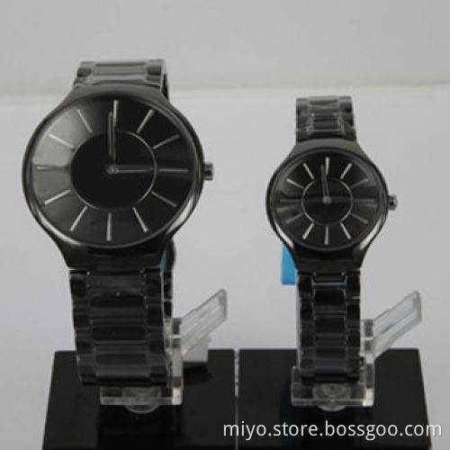 Super-thin size ceramic couple watch with fashionable, fancy, novelty and beautiful